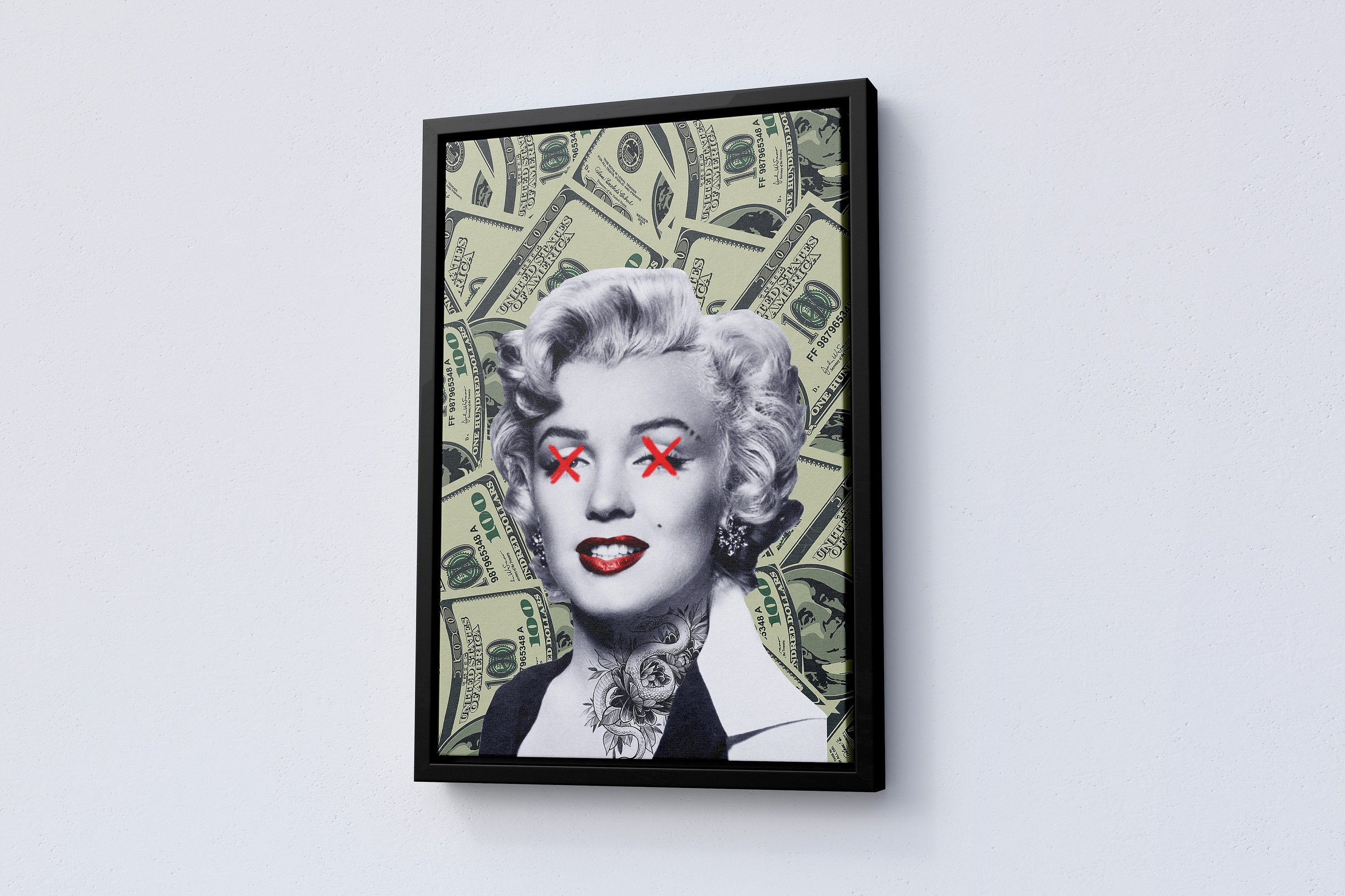 Marilyn Monroe Dollar Manifest Canvas Poster