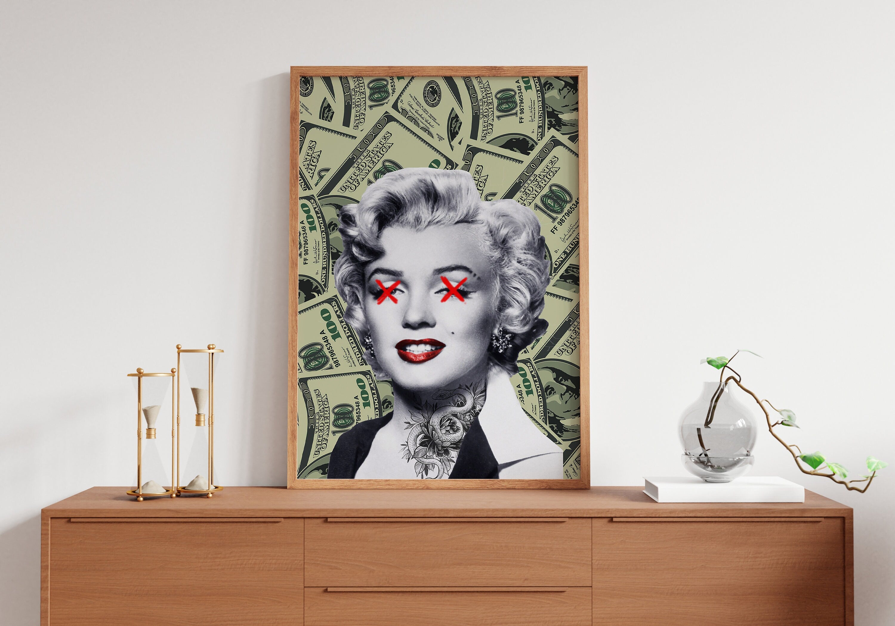 Marilyn Monroe Dollar Manifest Canvas Poster