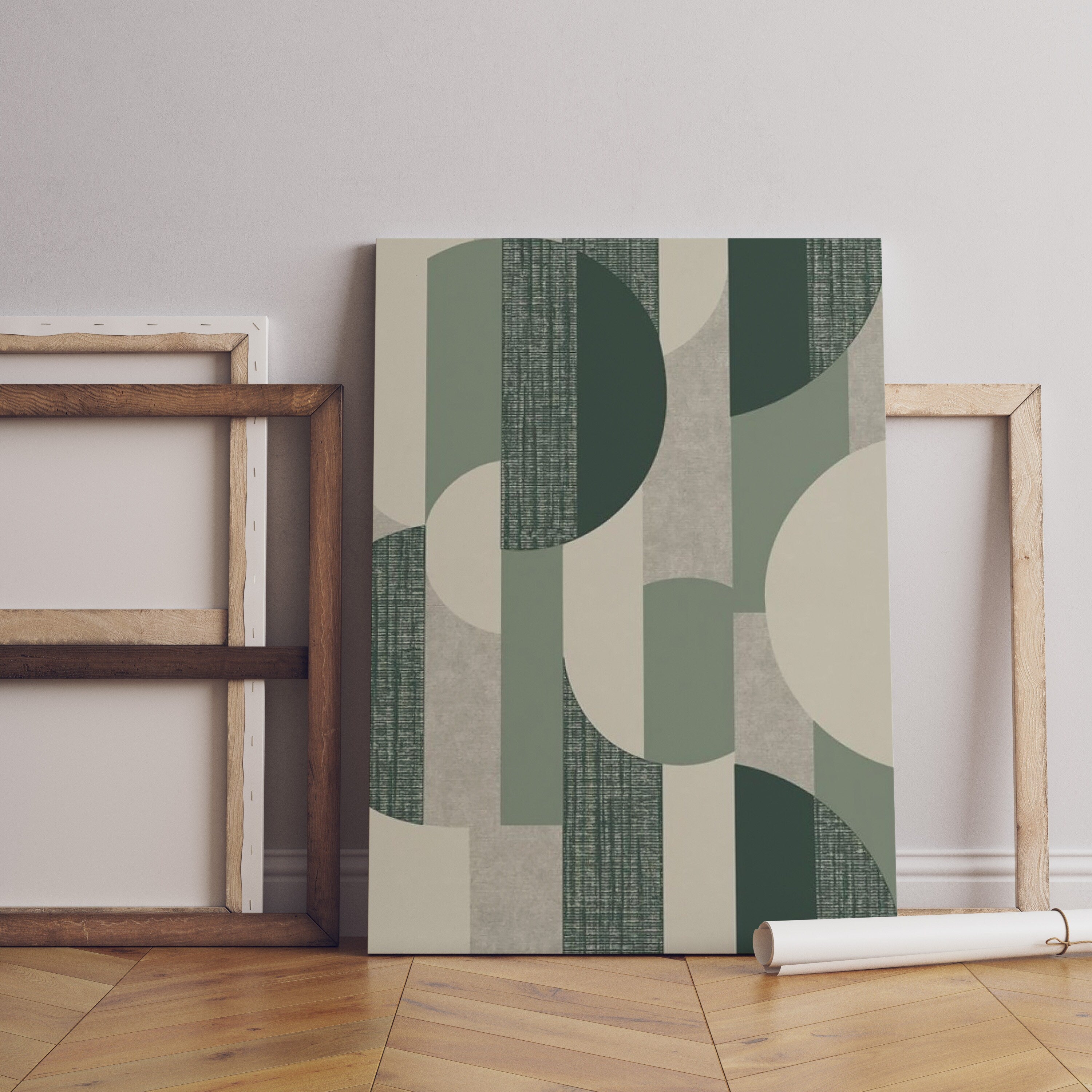 Emerald Green Abstract Canvas Wall Art