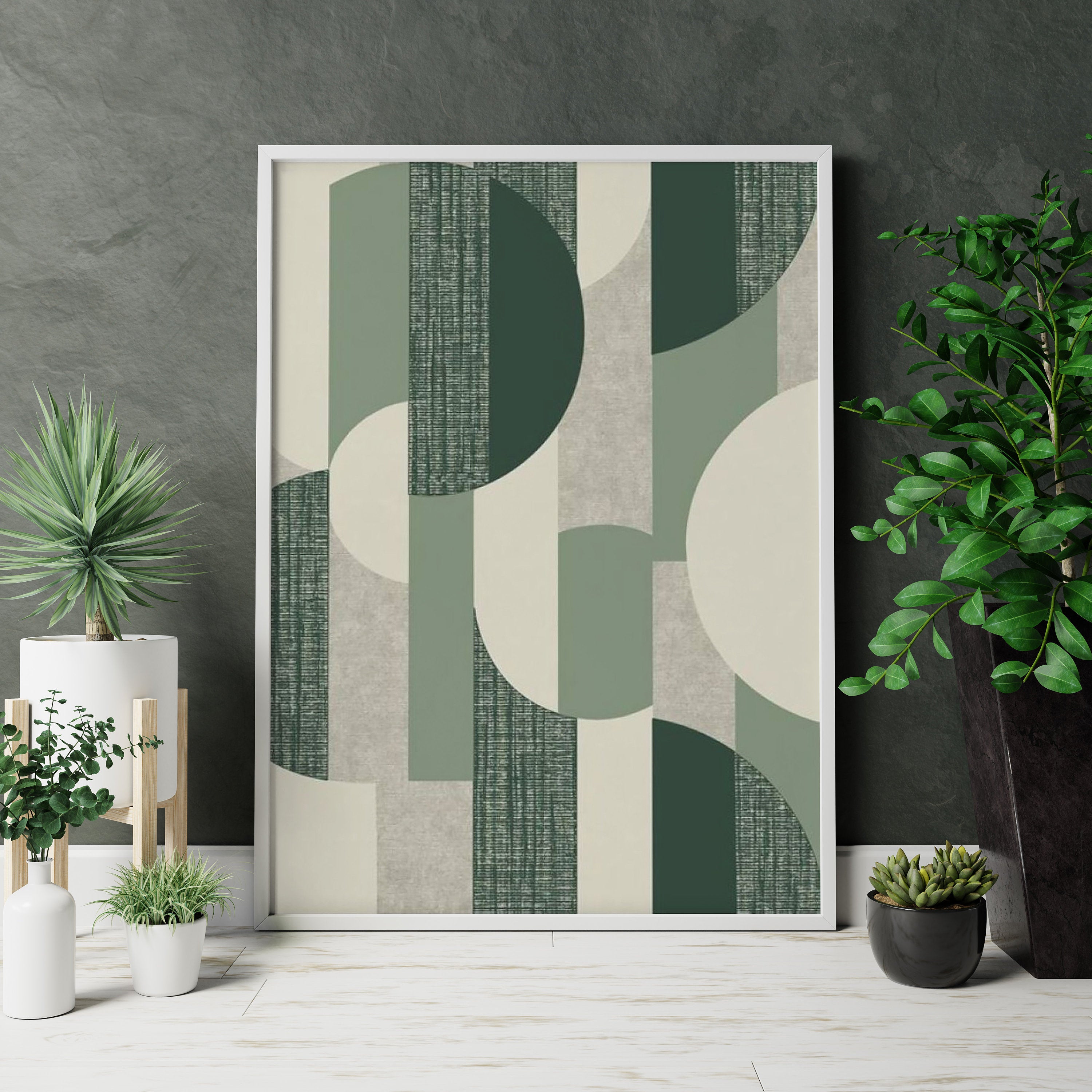 Emerald Green Abstract Canvas Wall Art