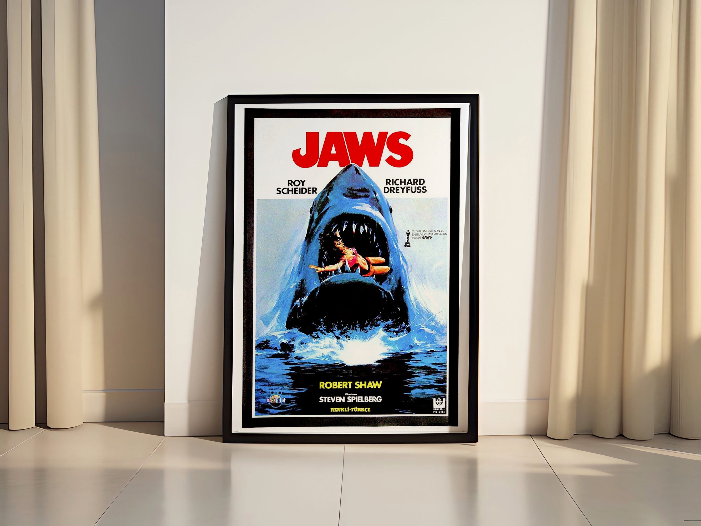 1975 Jaws Movie Canvas Poster