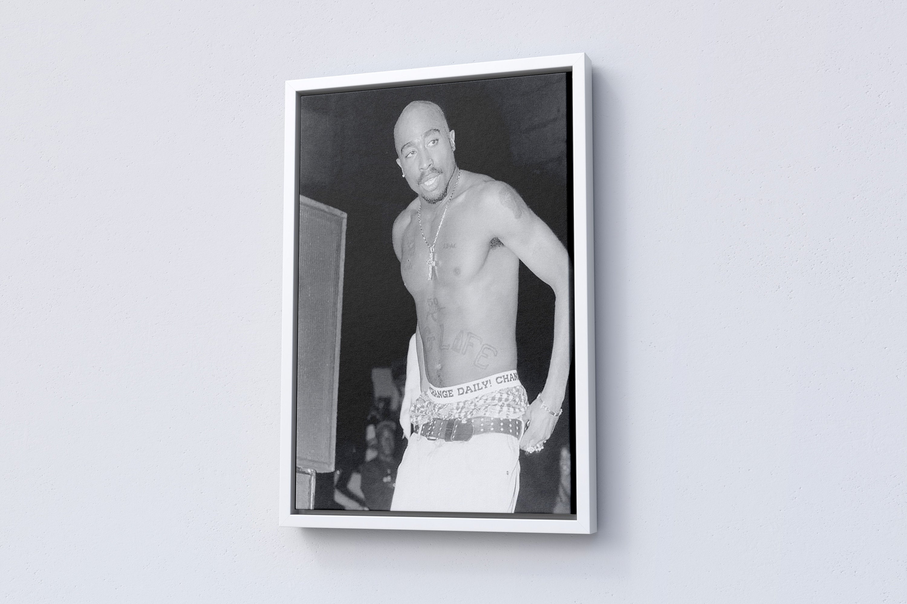 2Pac Black and White Canvas Poster