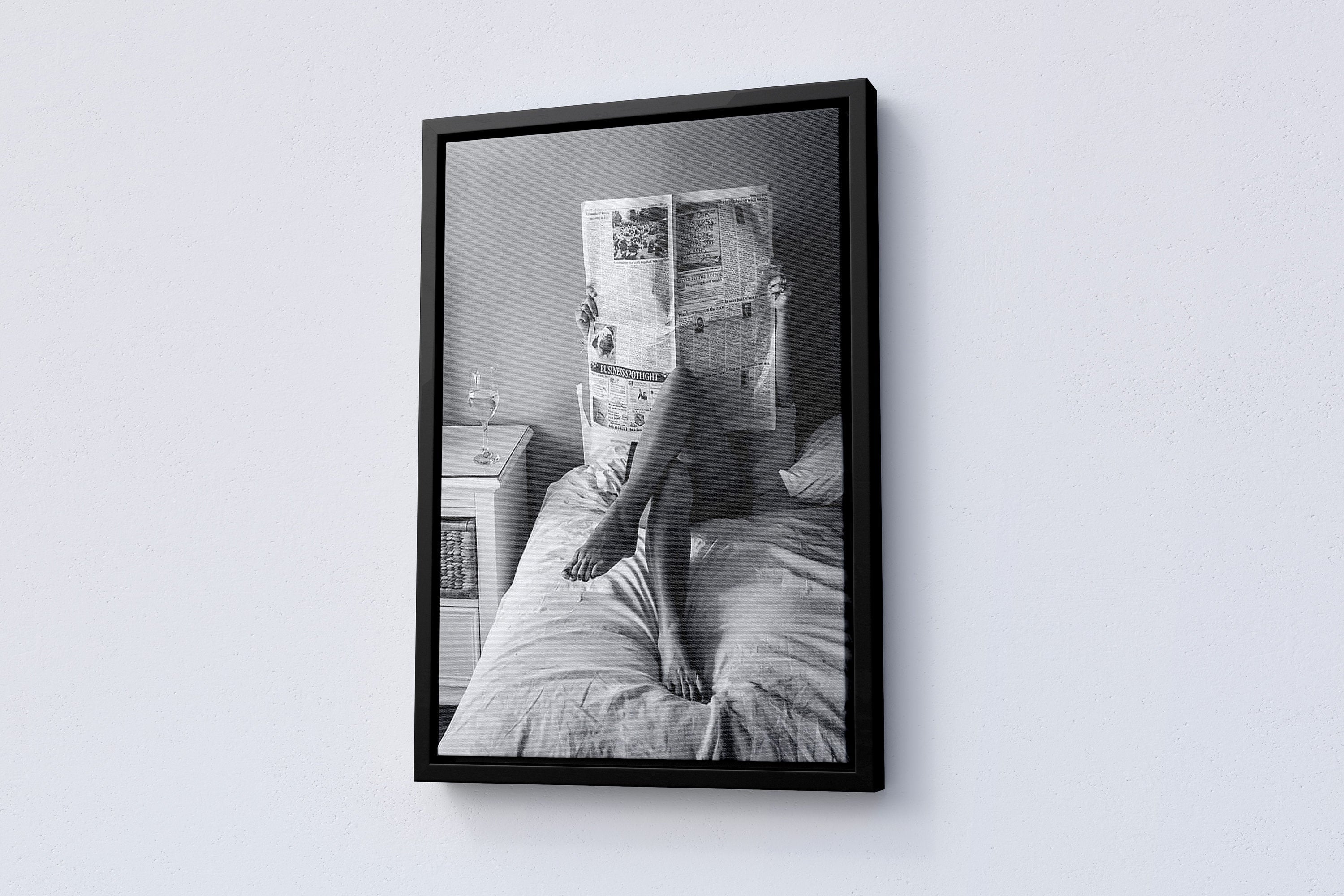 Woman in Bed Canvas Wall Art