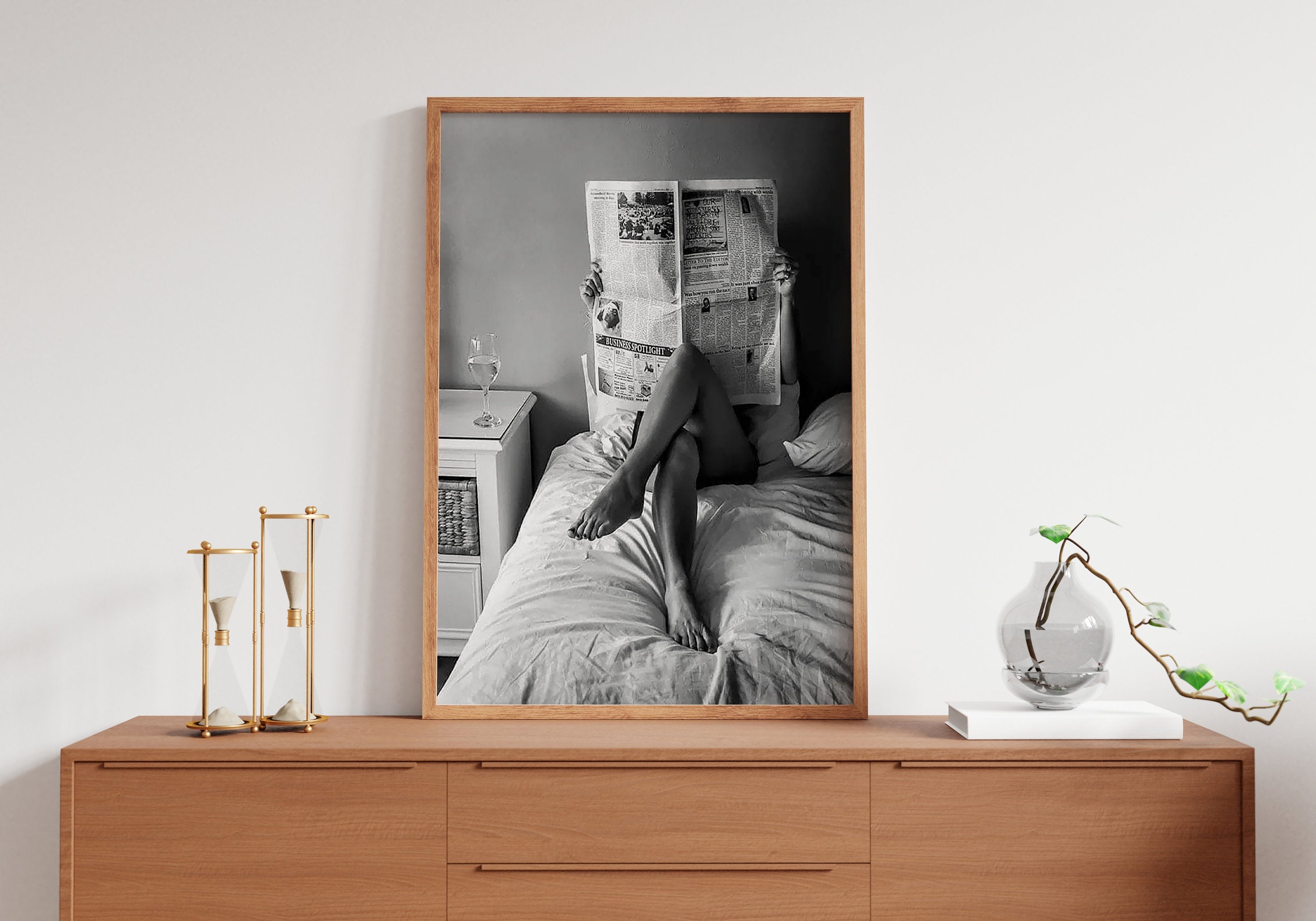 Woman in Bed Canvas Wall Art