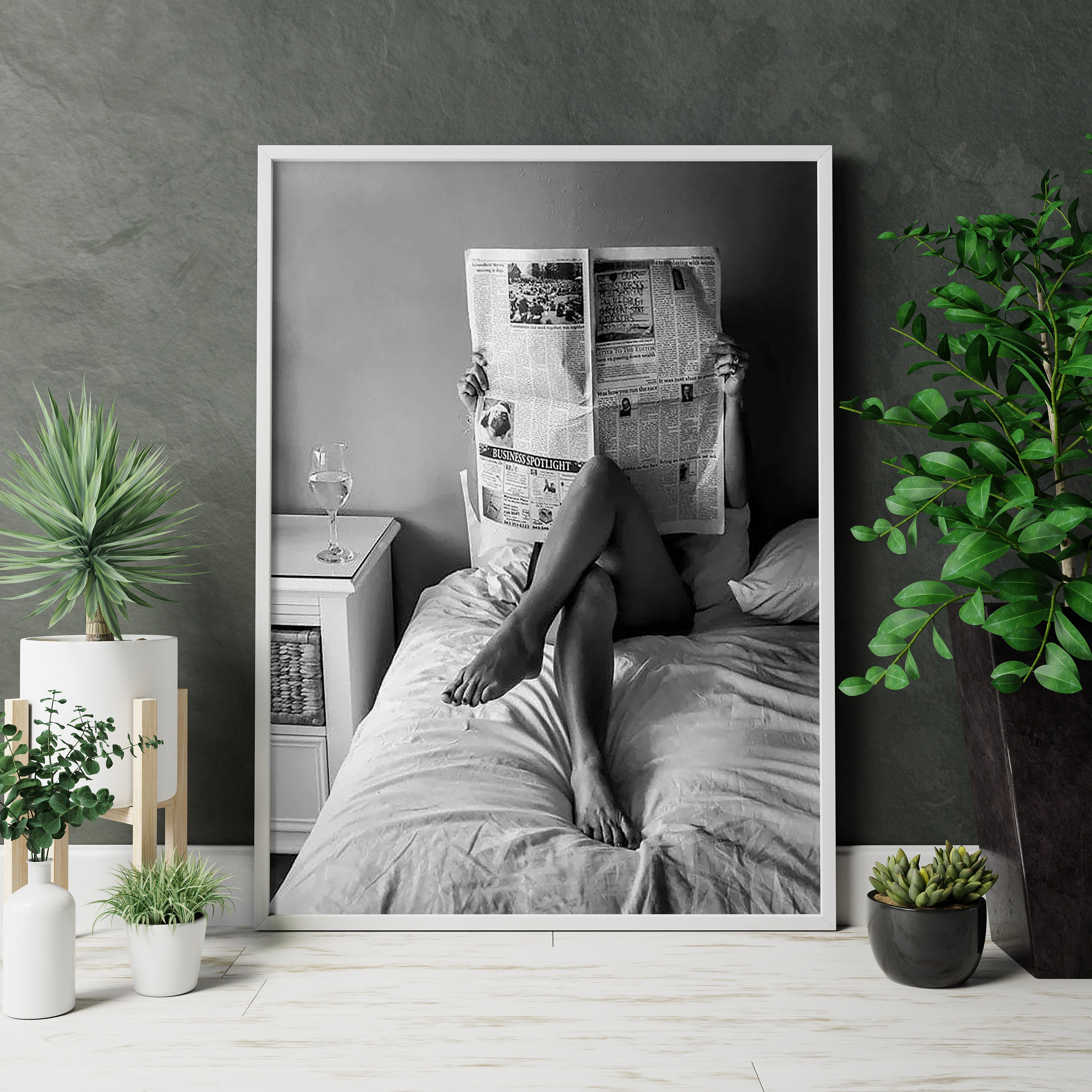 Woman in Bed Canvas Wall Art