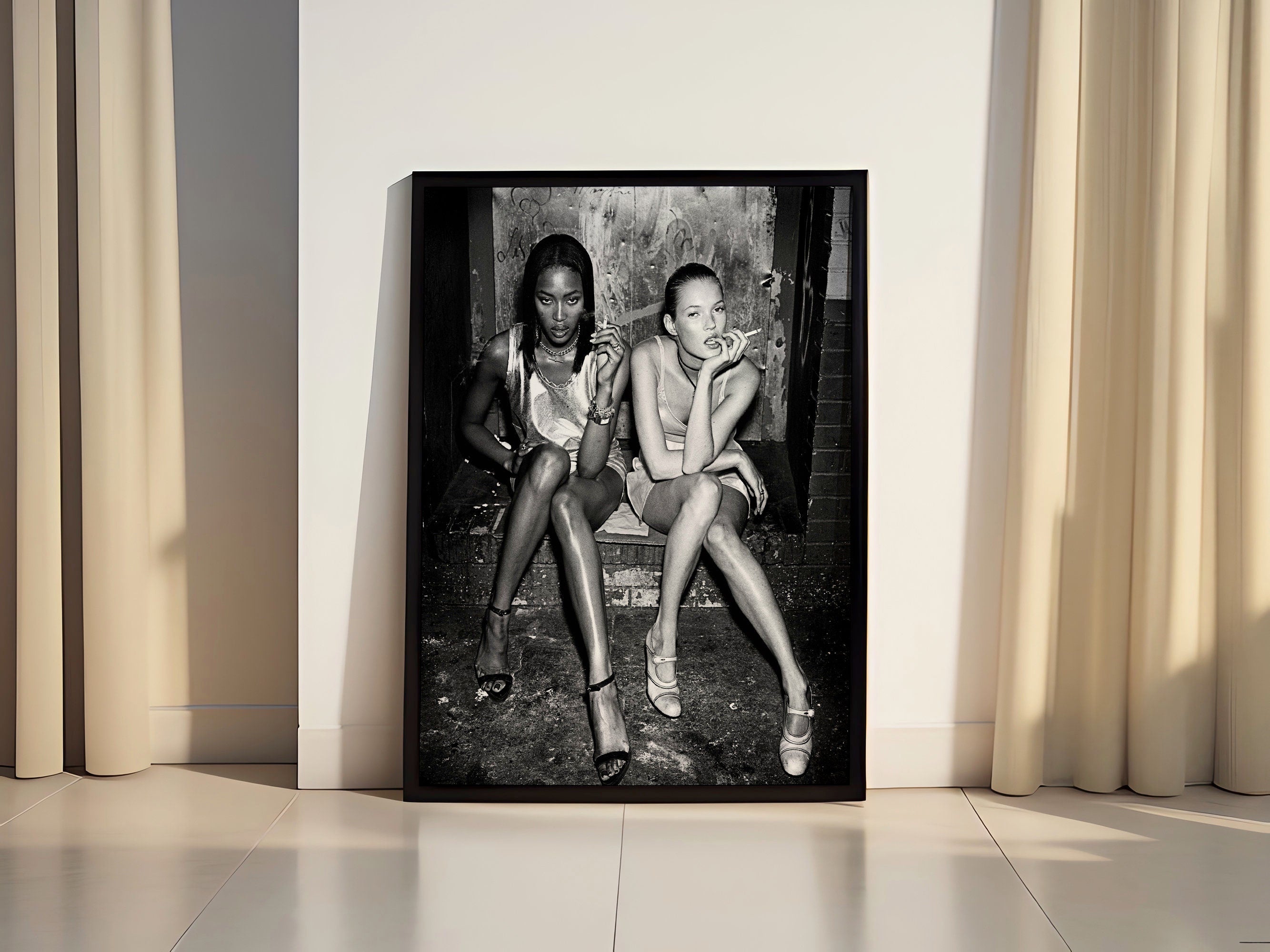 Naomi Campbell and Kate Moss Canvas Poster