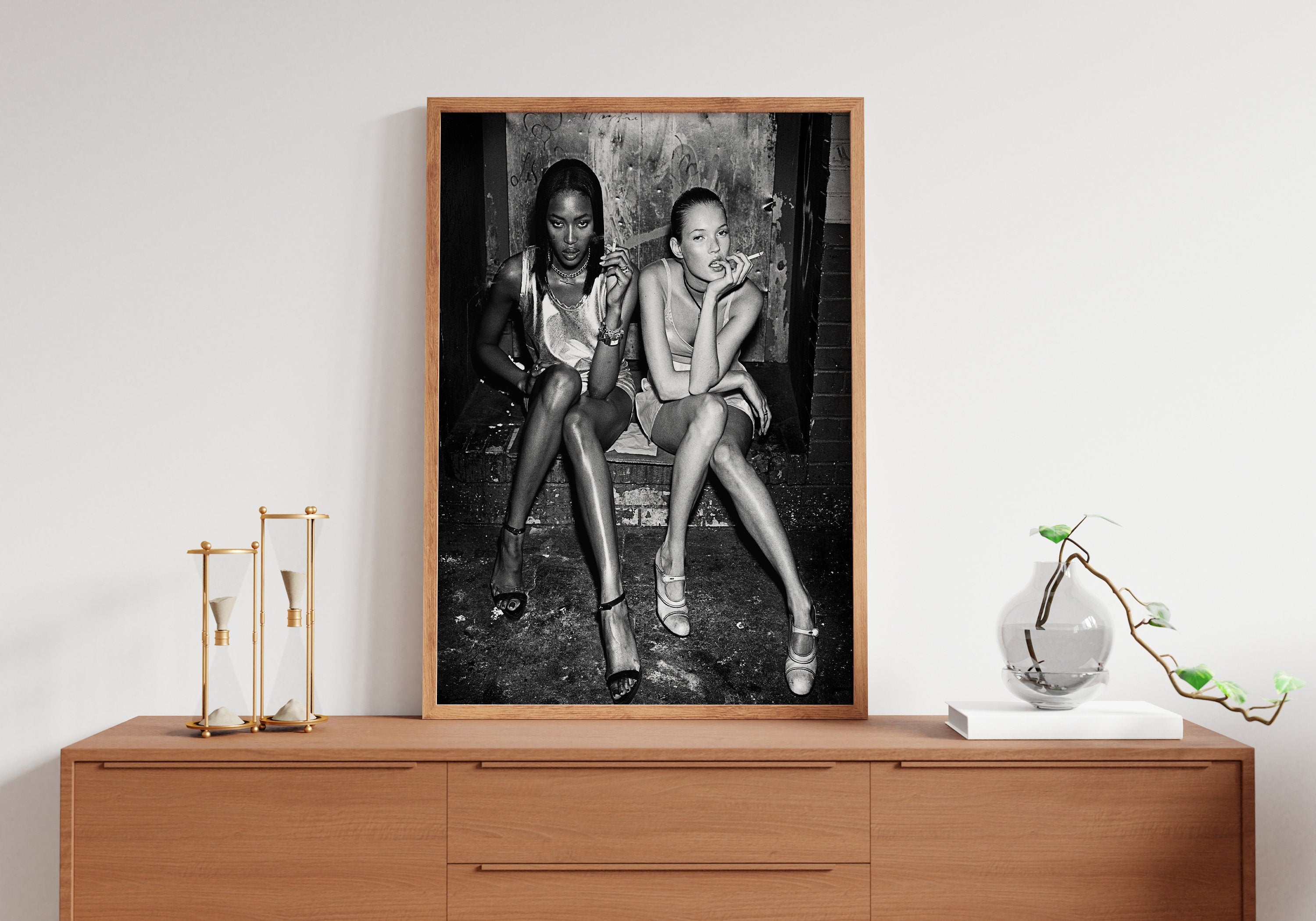 Naomi Campbell and Kate Moss Canvas Poster