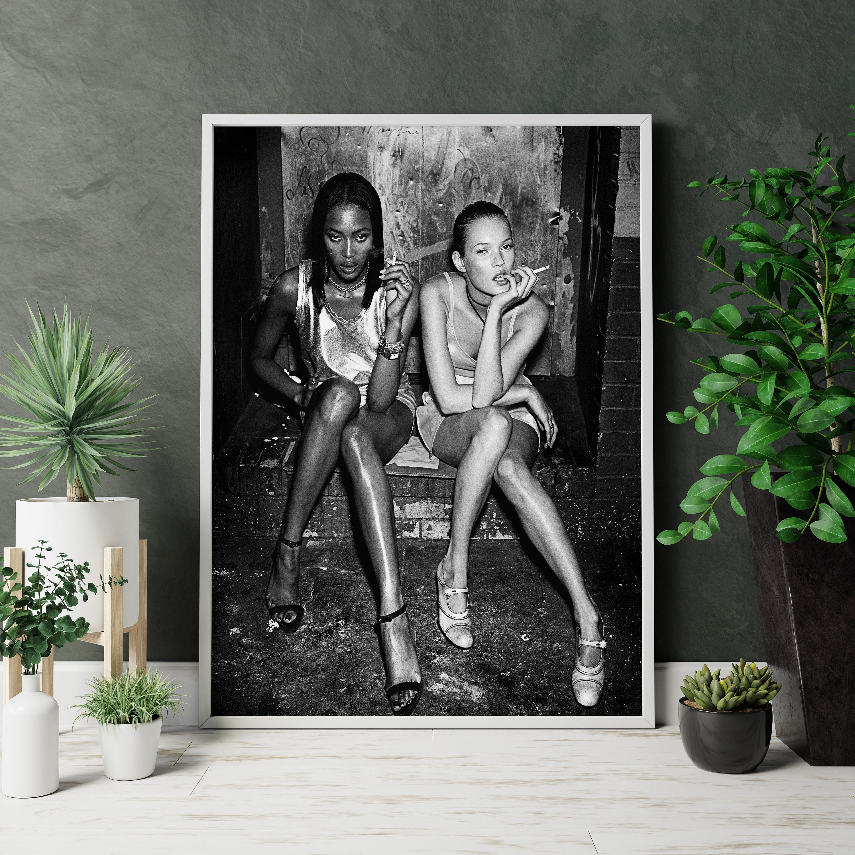 Naomi Campbell and Kate Moss Canvas Poster