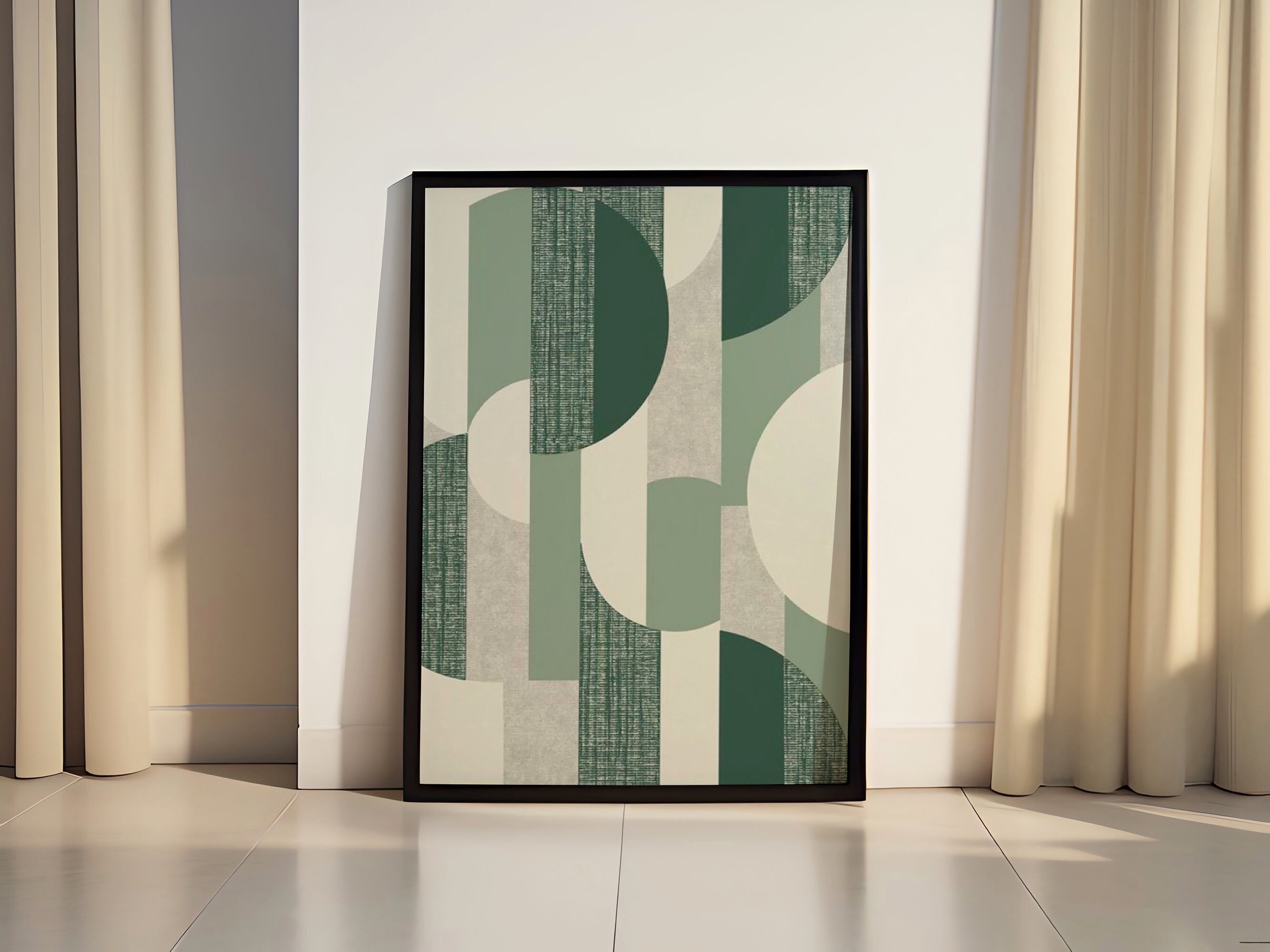 Emerald Green Abstract Canvas Wall Art