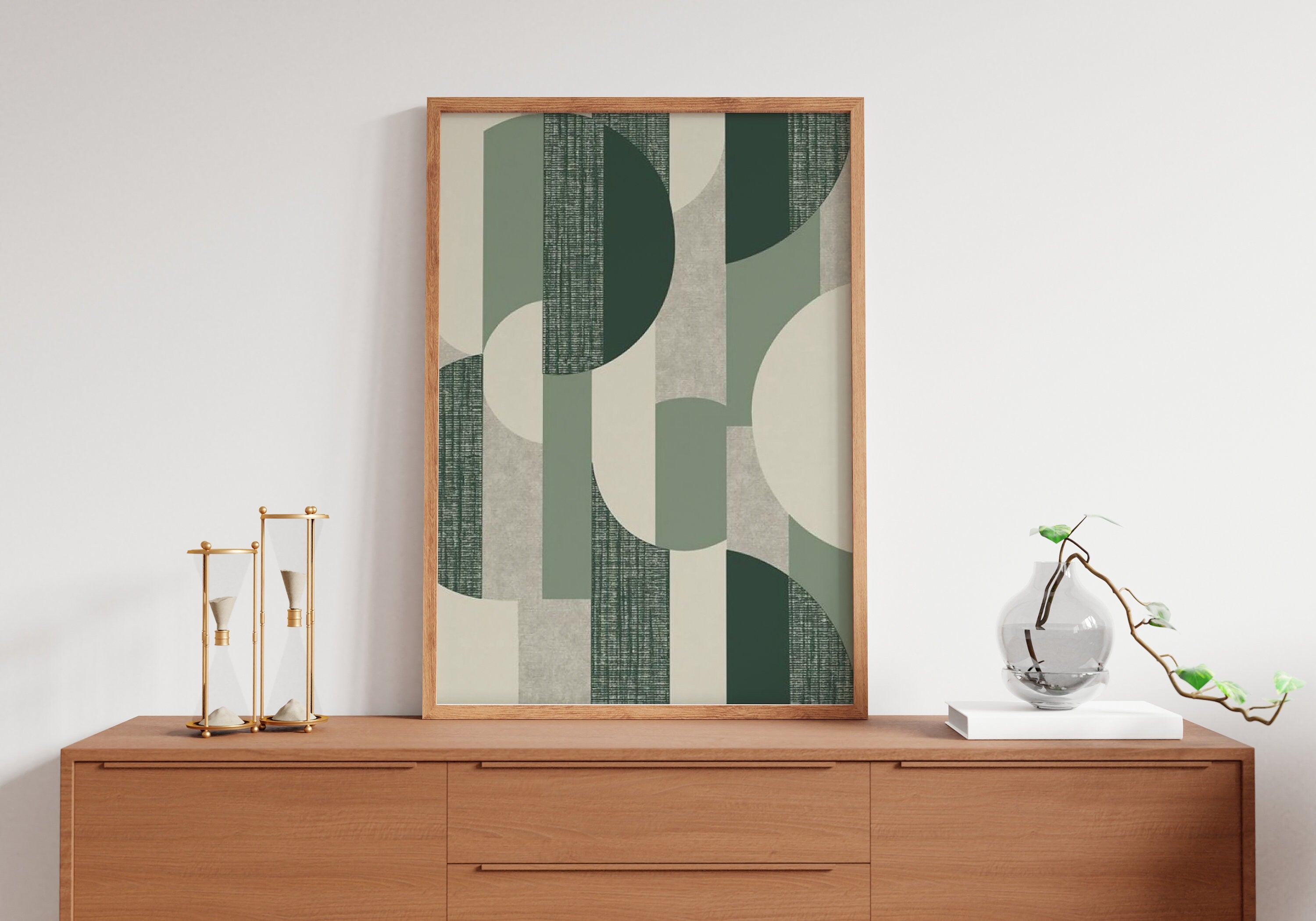 Emerald Green Abstract Canvas Wall Art