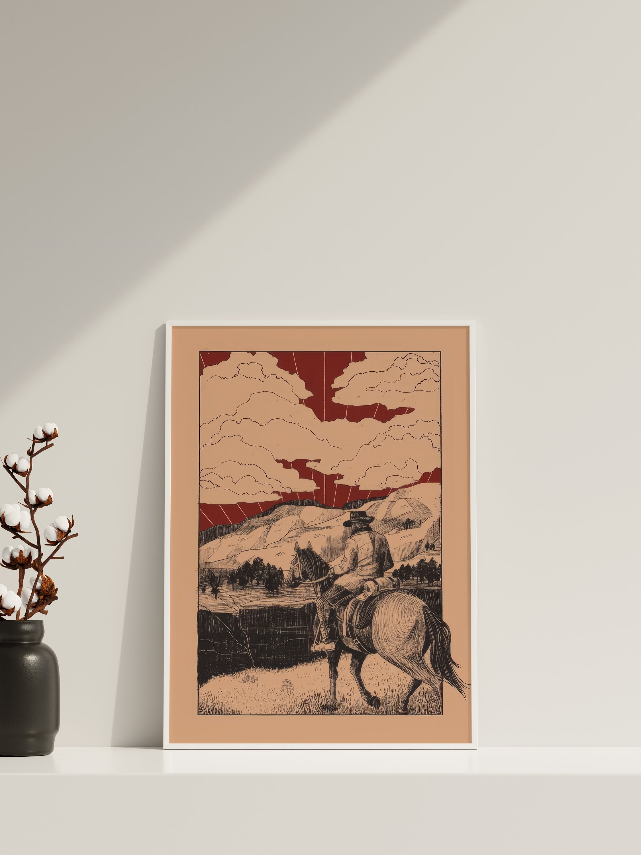 Arthur Morgan & Map Gaming Canvas Wall Art