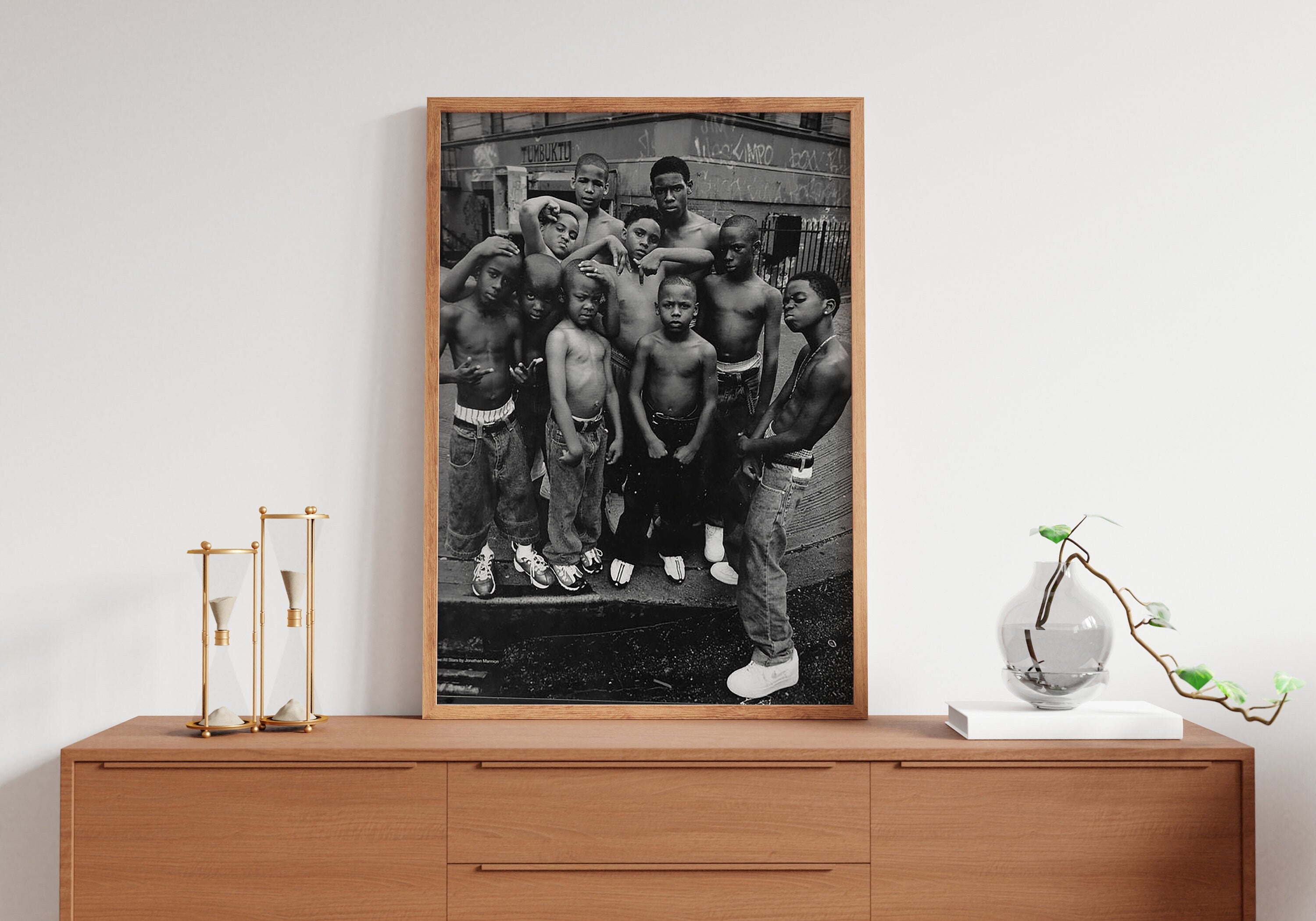 African  Children Vintage Photography Canvas Poster