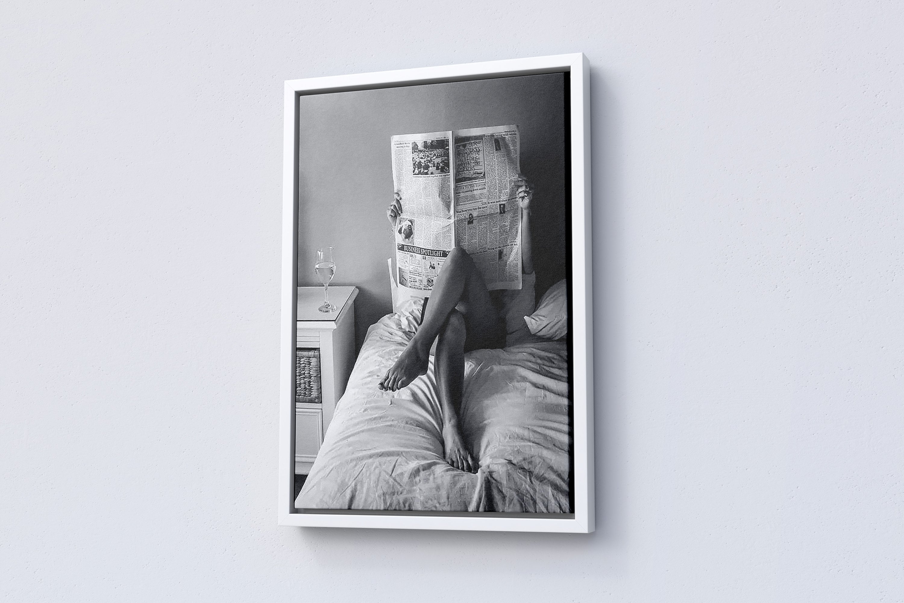 Woman in Bed Canvas Wall Art