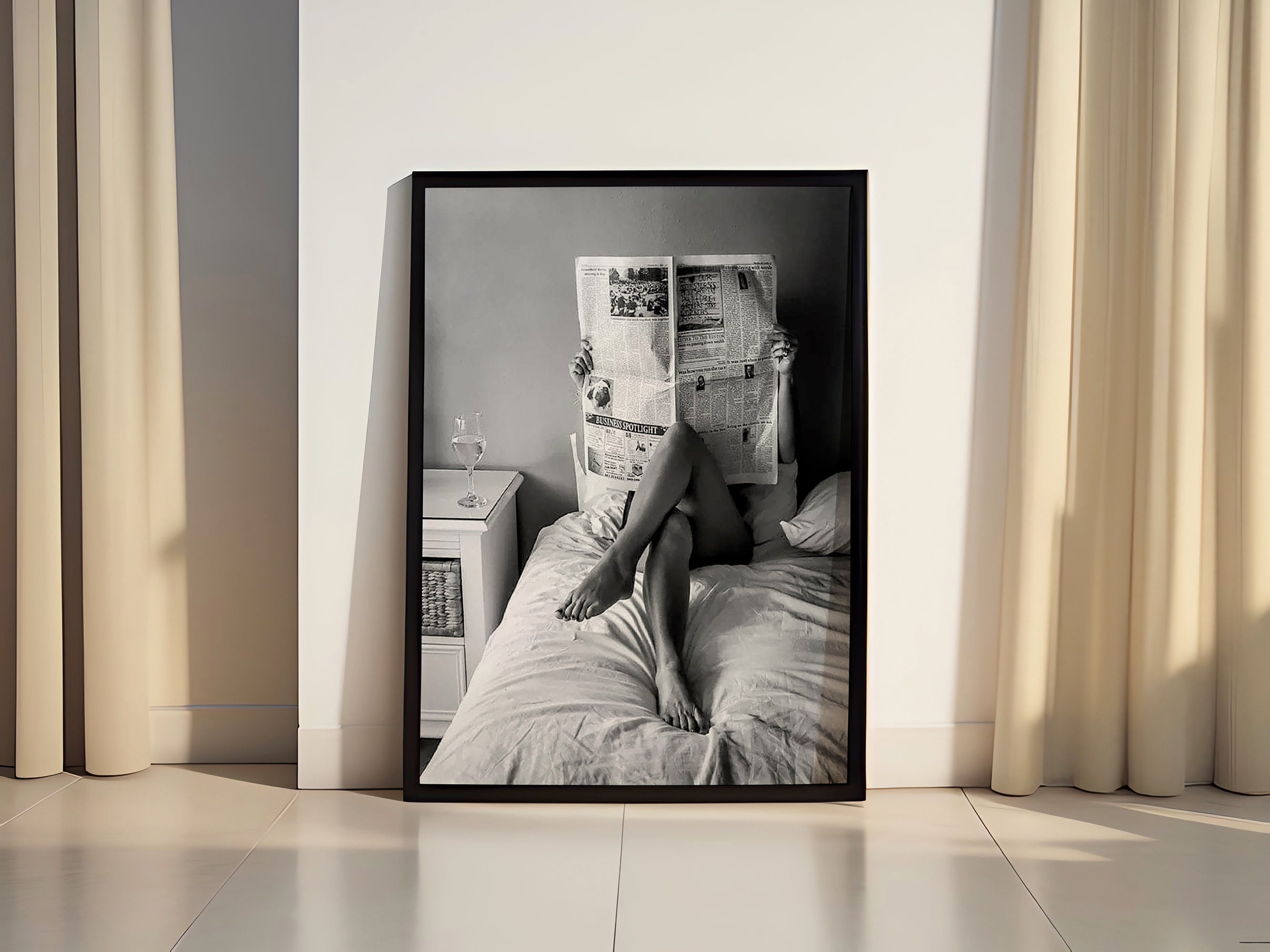 Woman in Bed Canvas Wall Art