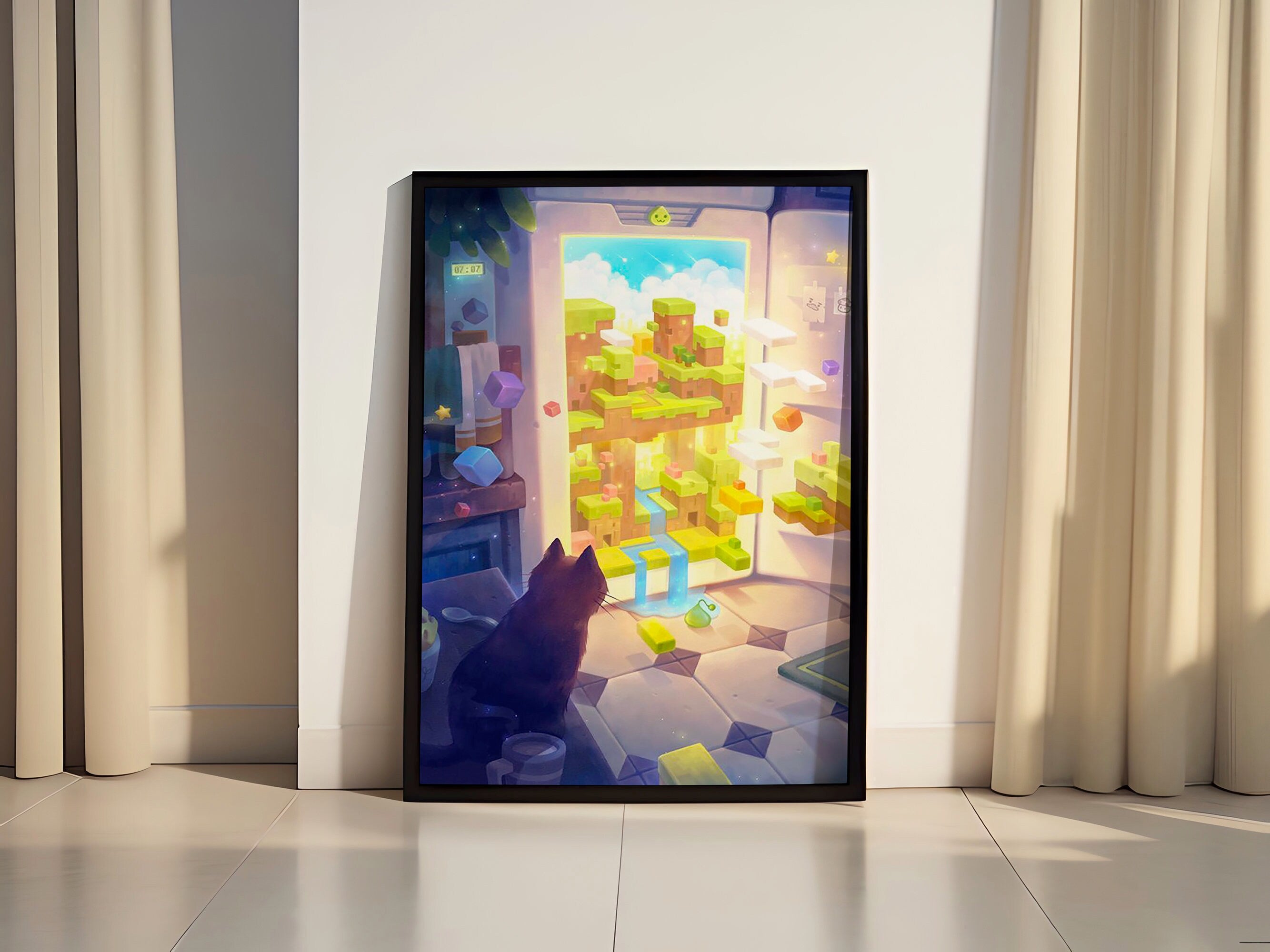 Minecraft World Canvas Poster