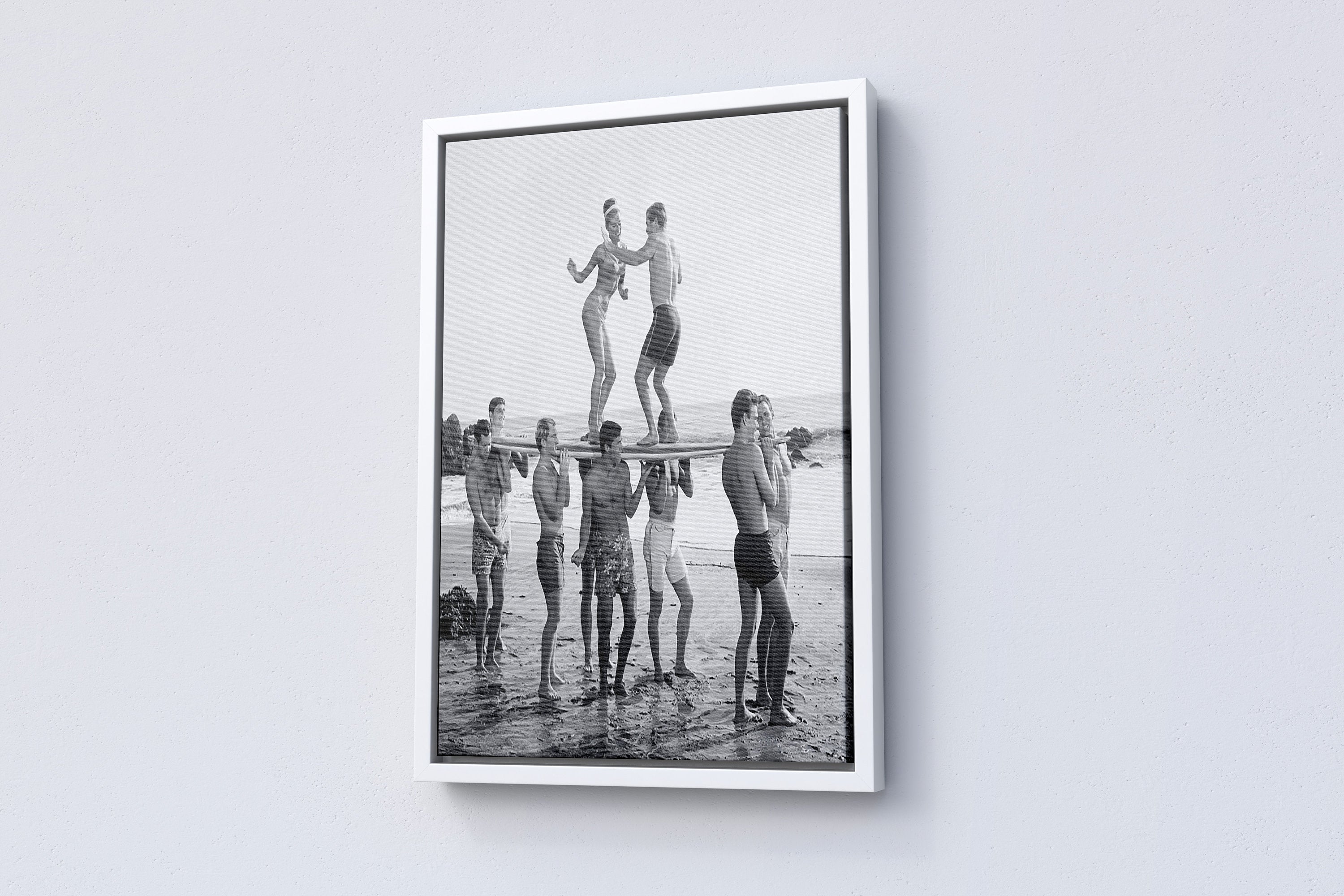 Surfers Beach Party Vintage Canvas Poster