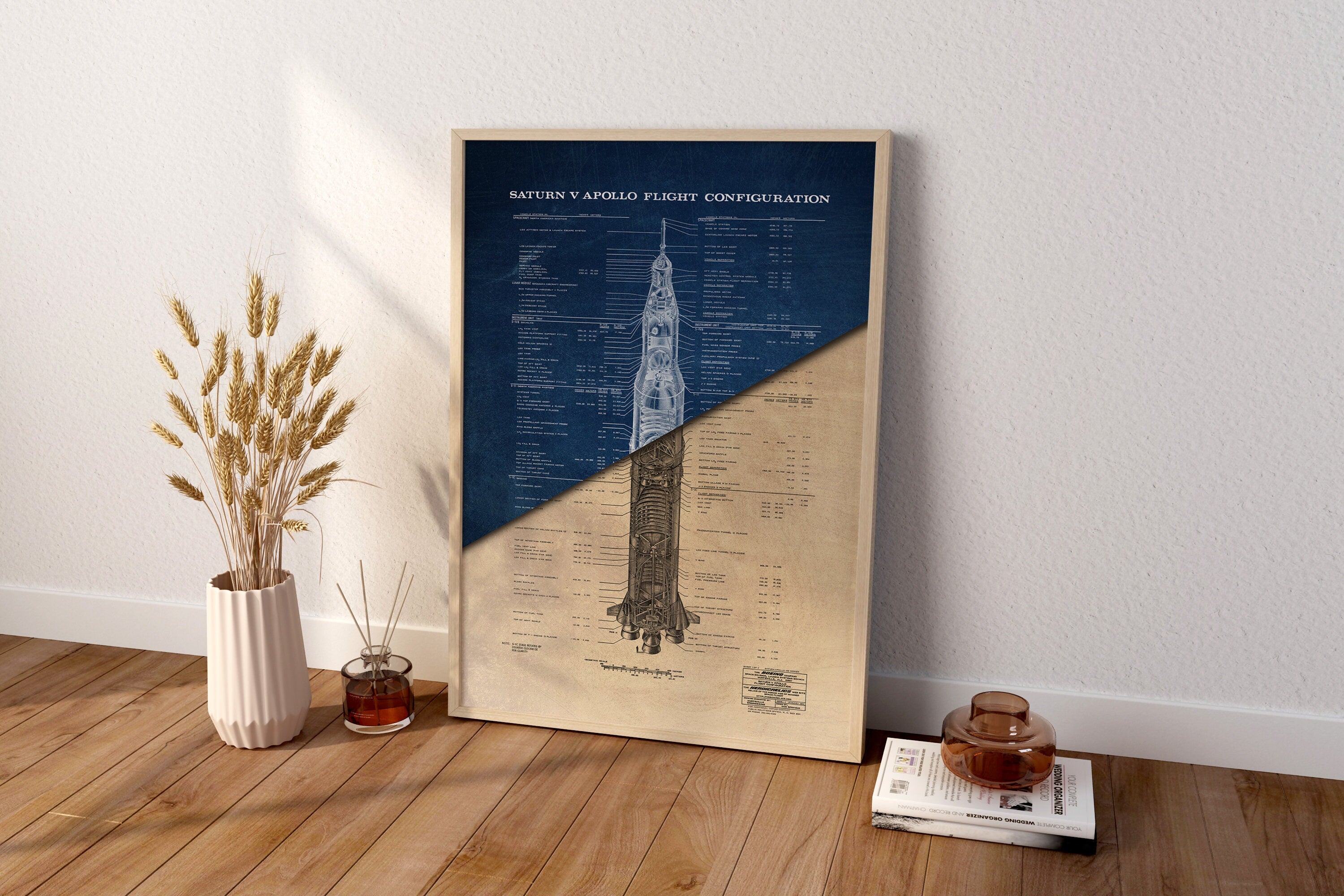 Saturn V Apollo Blueprint Version 3 Canvas Poster