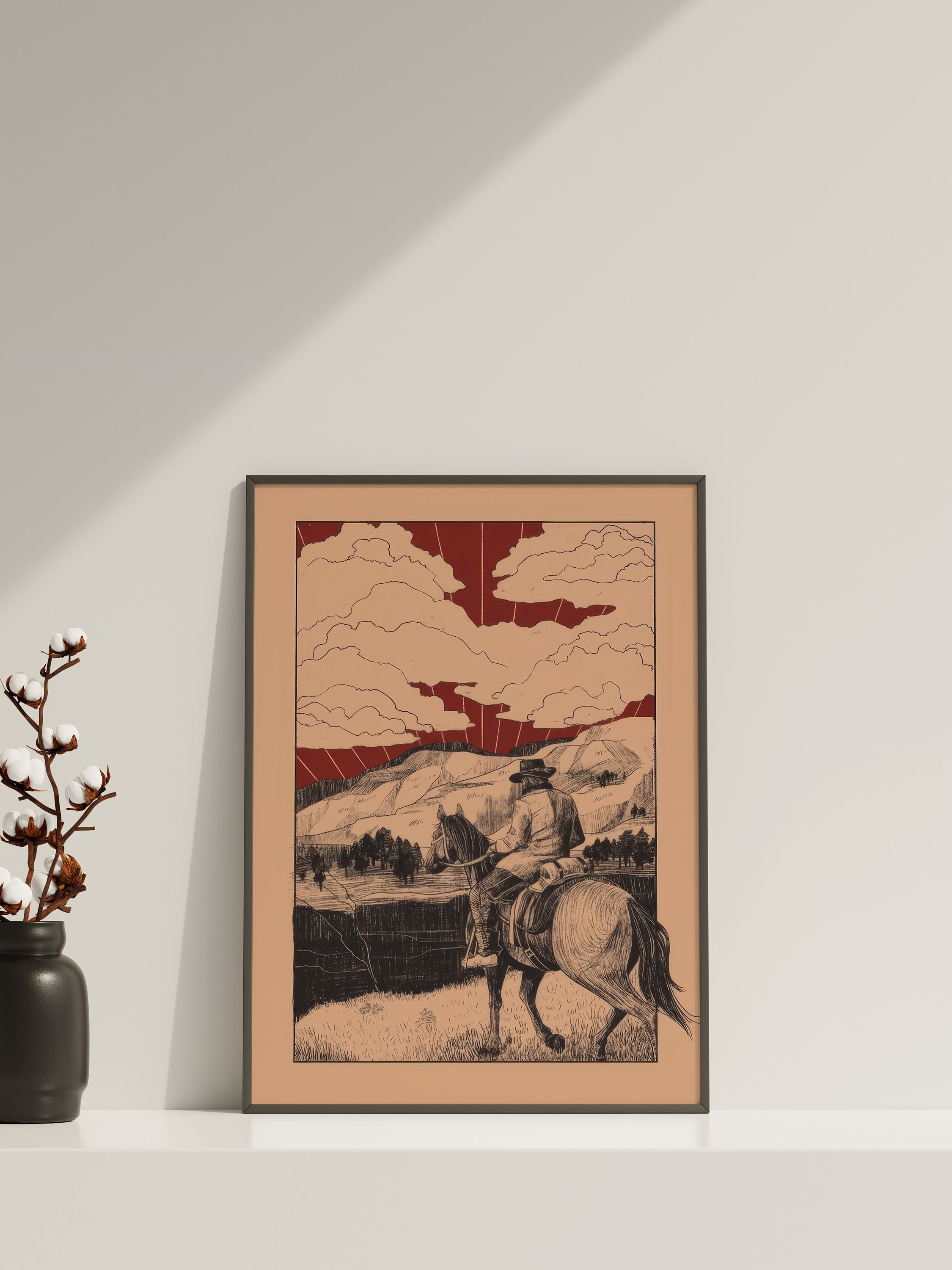 Arthur Morgan & Map Gaming Canvas Wall Art