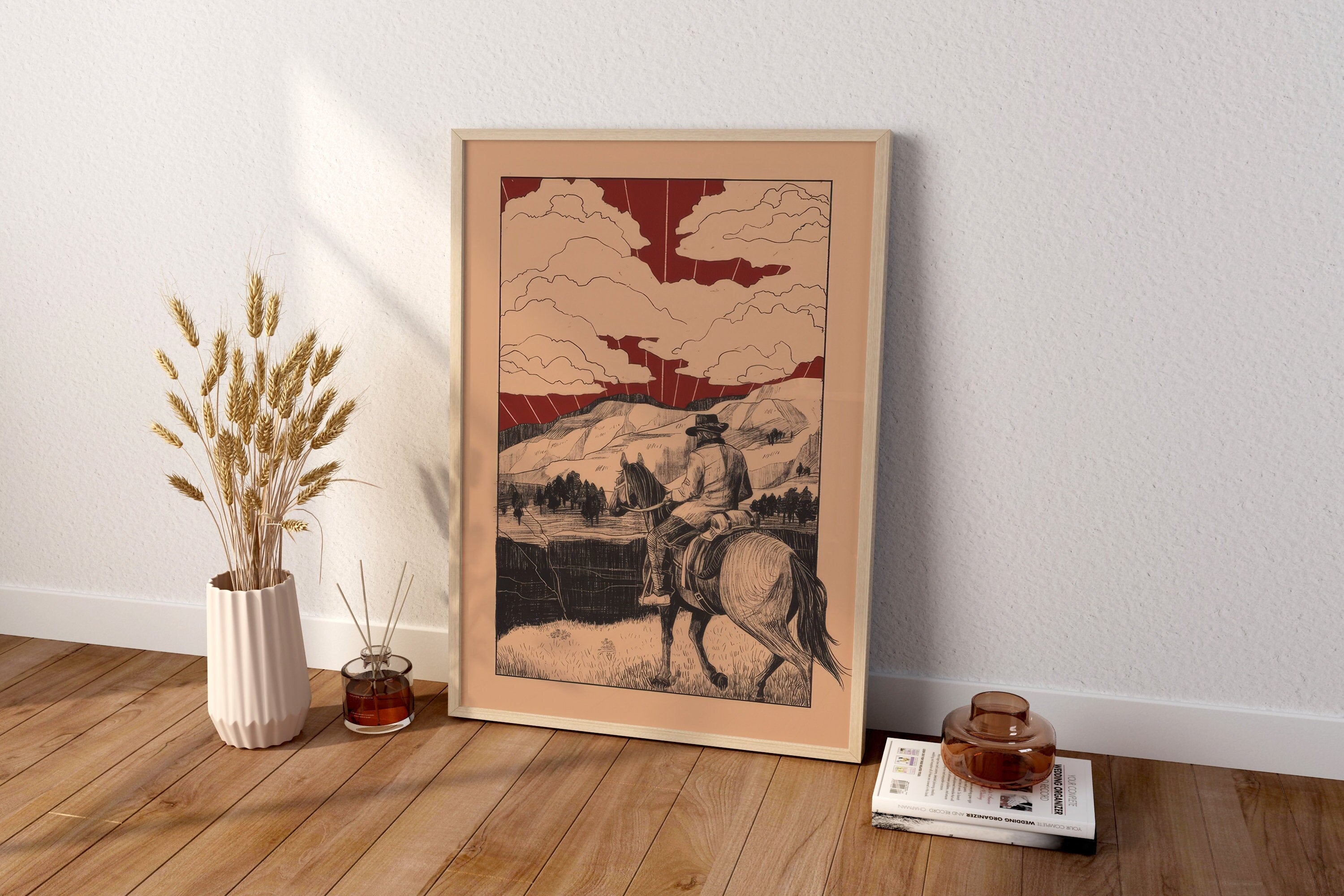 Arthur Morgan & Map Gaming Canvas Wall Art