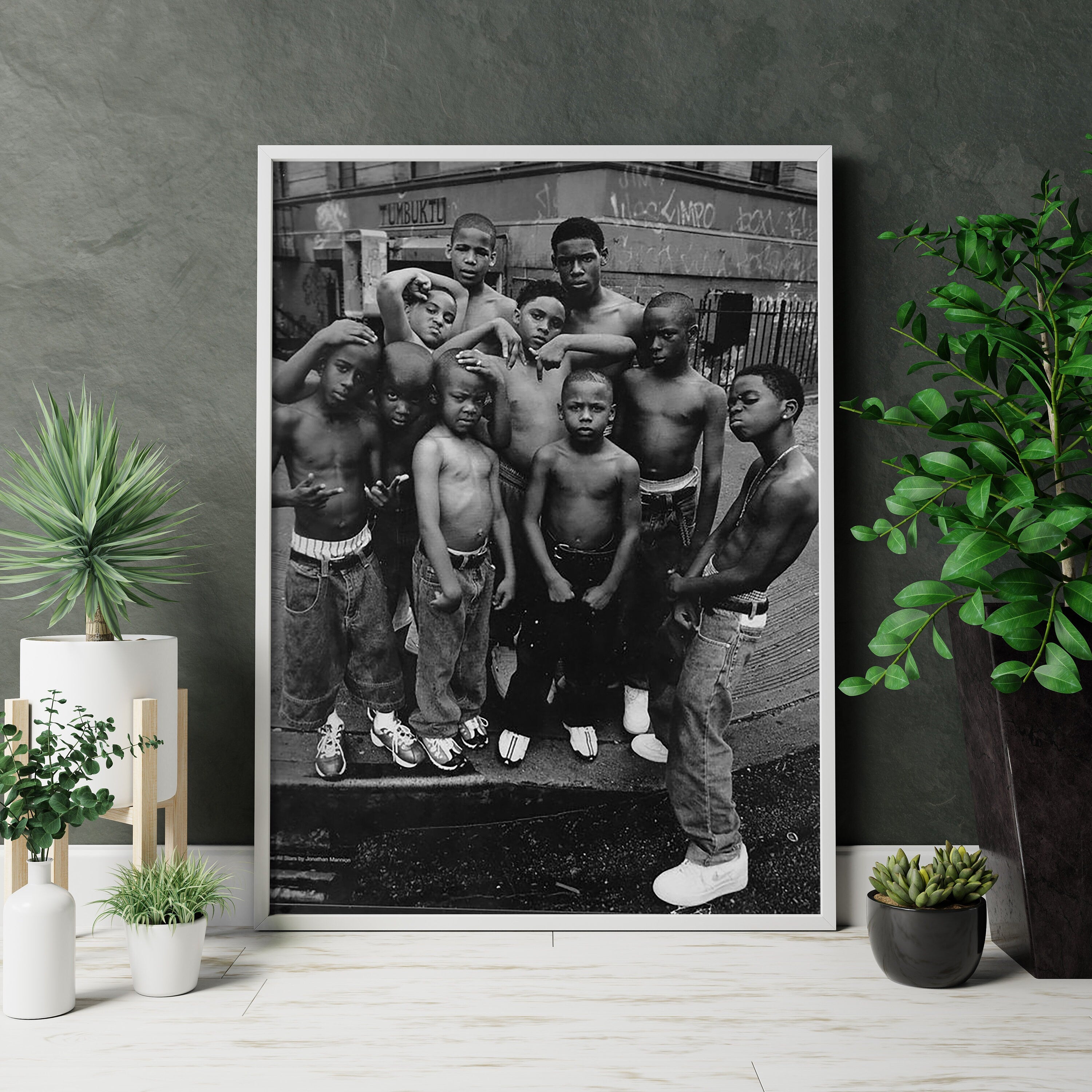 African  Children Vintage Photography Canvas Poster