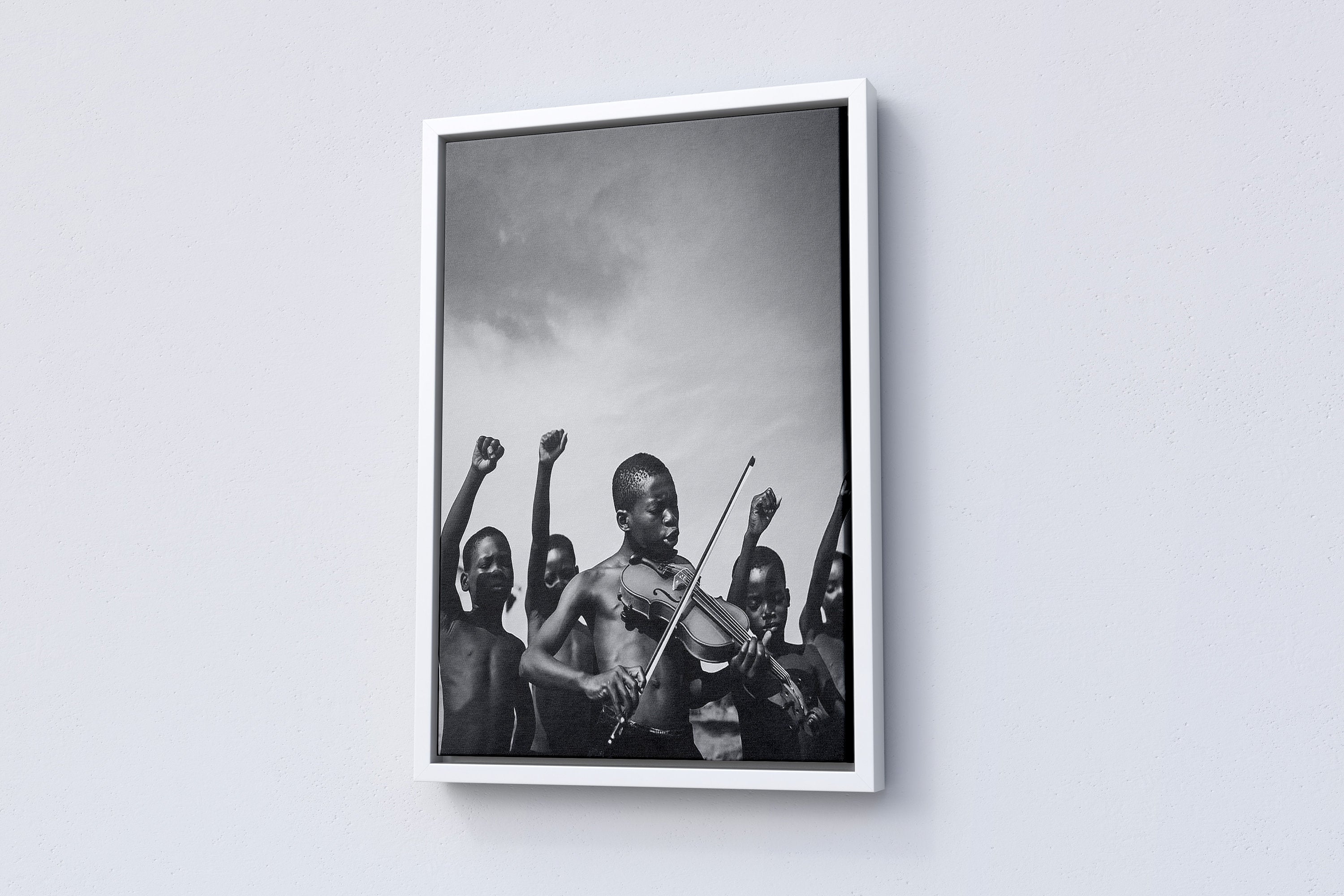 African Children Vintage Photography Canvas Wall Art