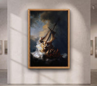 Rembrandt Storm on Sea of Galilee Canvas Art, Classical Oil Painting Print