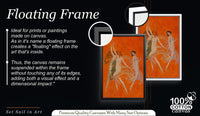 Franz von Stuck Dancers Stretched Canvas Wall Art, Vintage Orange Expressionist Oil Painting Print