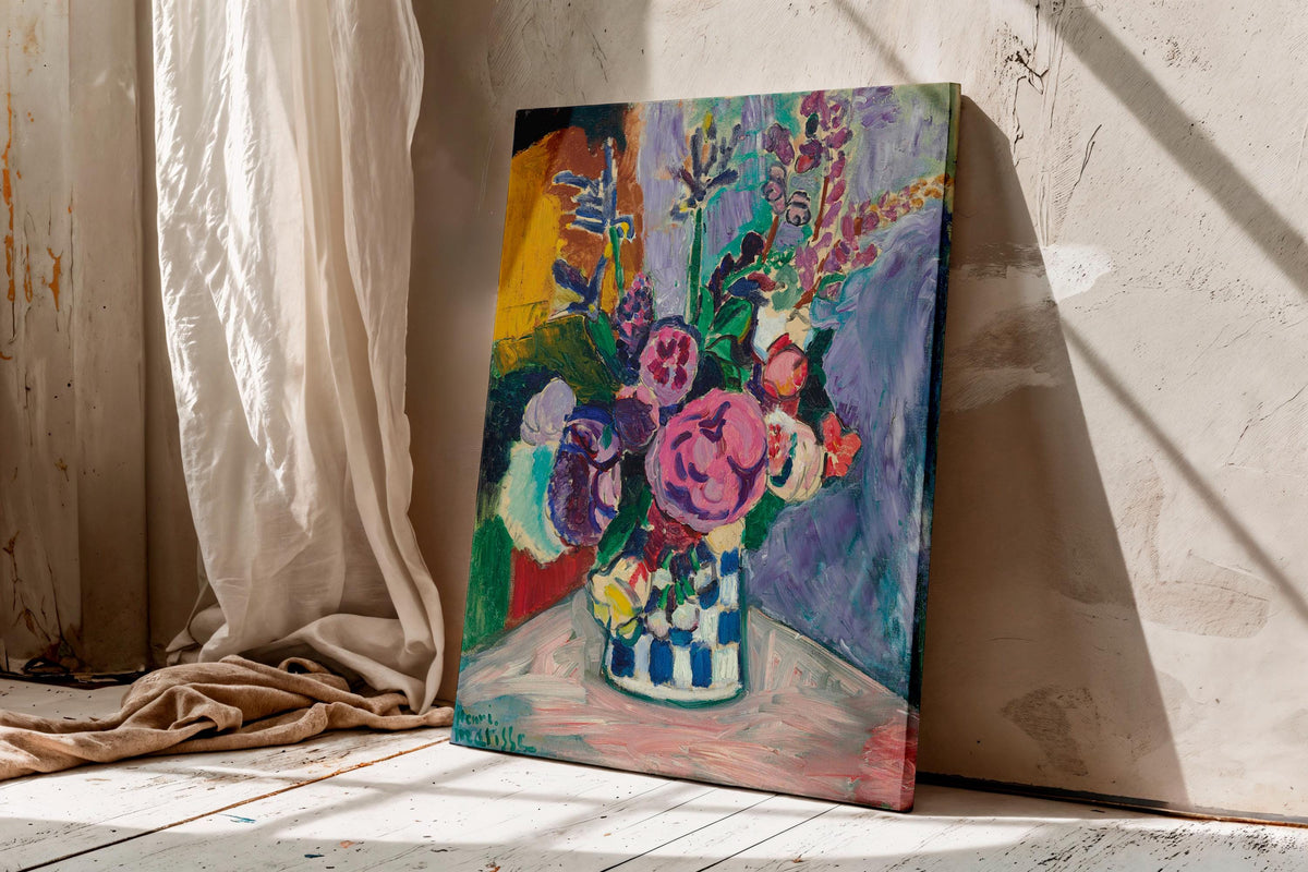 Henri Matisse Peonies 1907, Canvas Wall Art, Fauvism Colorful Floral Stretched Canvas