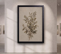 Botanical Olive Branch Art, Olive Green Mediterranean Canvas Print