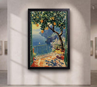 Henri Matisse Open Window , Amalfi Coast Lemon Tree Canvas Art, Vibrant Mediterranean Print