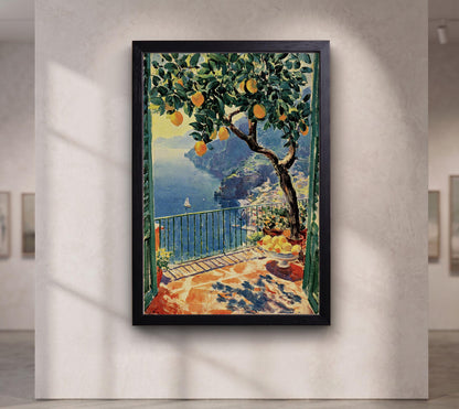 Henri Matisse Open Window , Amalfi Coast Lemon Tree Canvas Art, Vibrant Mediterranean Print