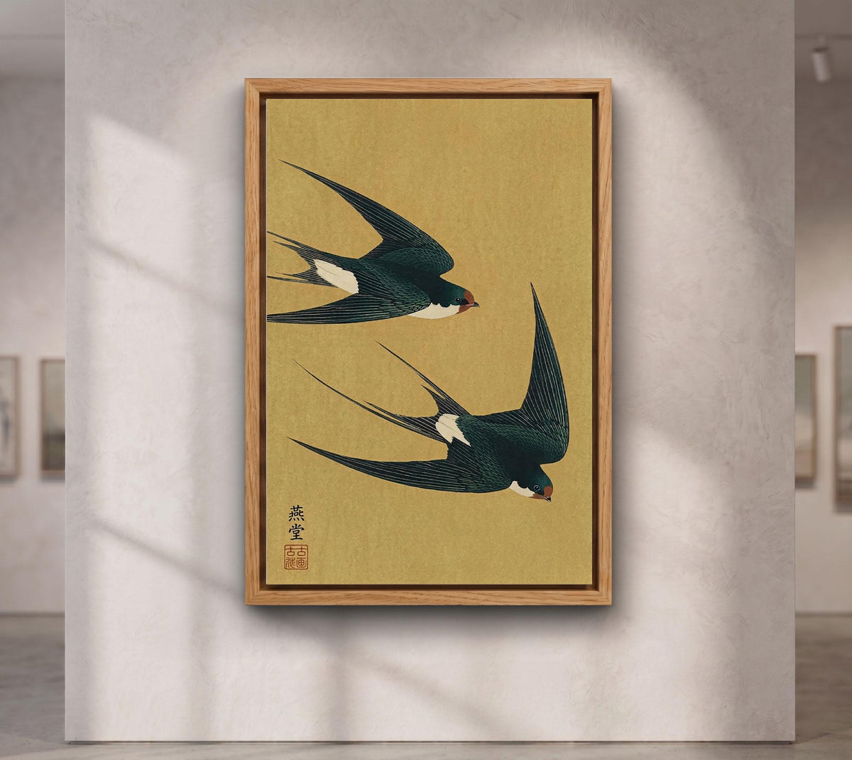 Swallow Bird Art, Japandi Poster, Traditional Asian Animal Wall Decor
