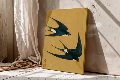 Swallow Bird Art, Japandi Poster, Traditional Asian Animal Wall Decor