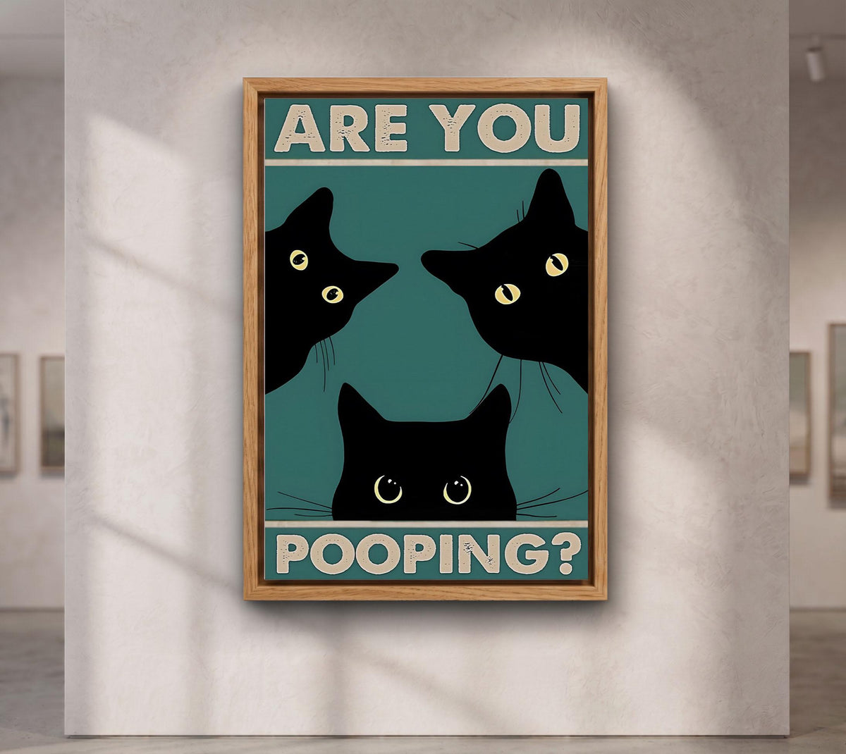 Tuxedo Cat Bathroom Print, Funny Retro Restroom Decor