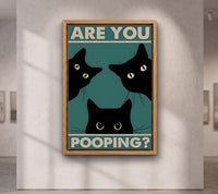 Tuxedo Cat Bathroom Print, Funny Retro Restroom Decor