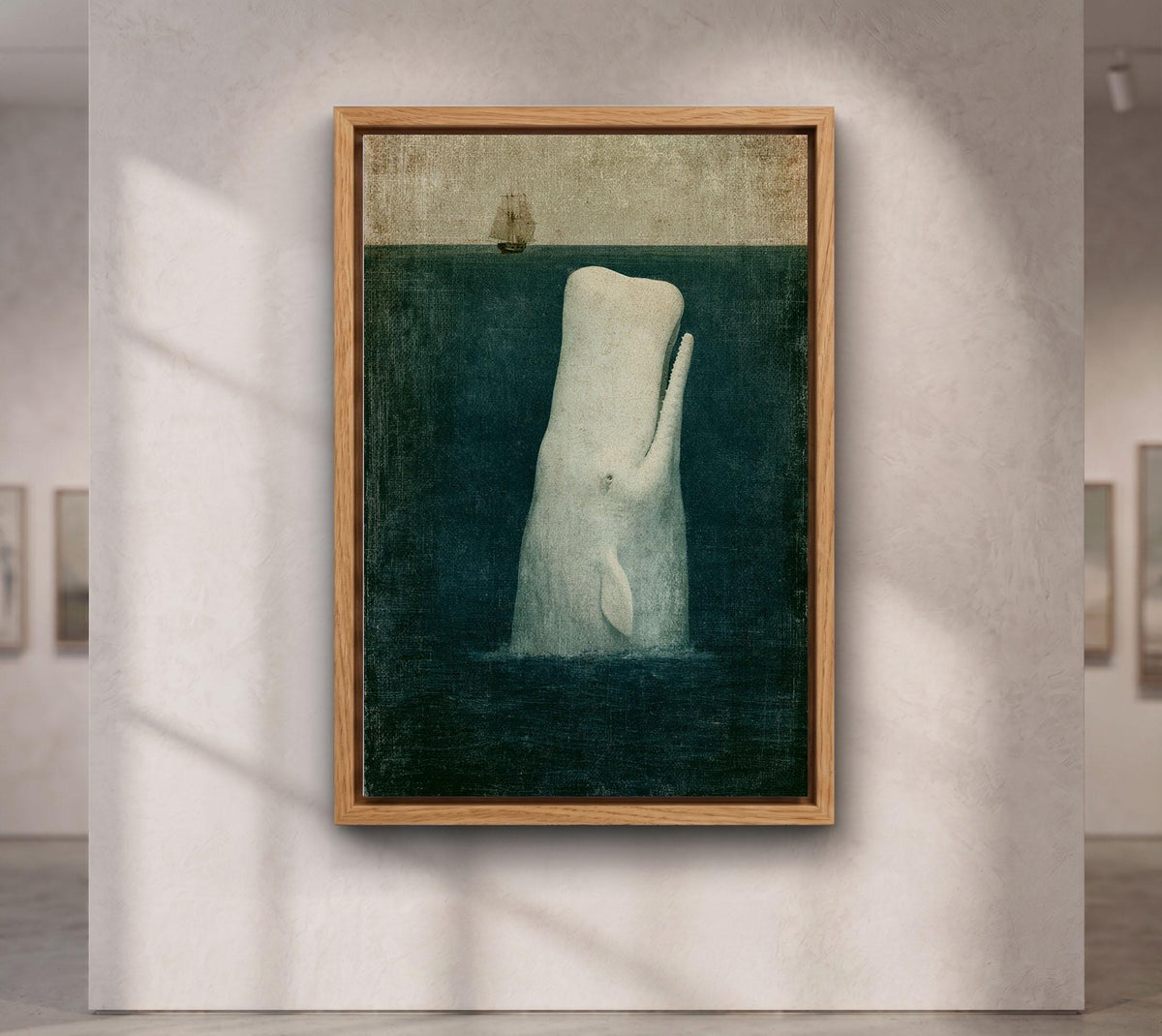 Moby Dick Sperm Whale Art, Sailing Ship Canvas Print