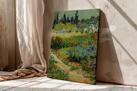Van Gogh Garden Canvas Art, Impressionist Flower Print