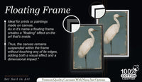 White Egret Canvas Art, Muted Teal Heron Painting