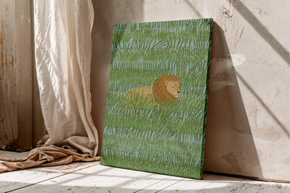 Lion Canvas Wall Art, Scandinavian Wildlife Canvas