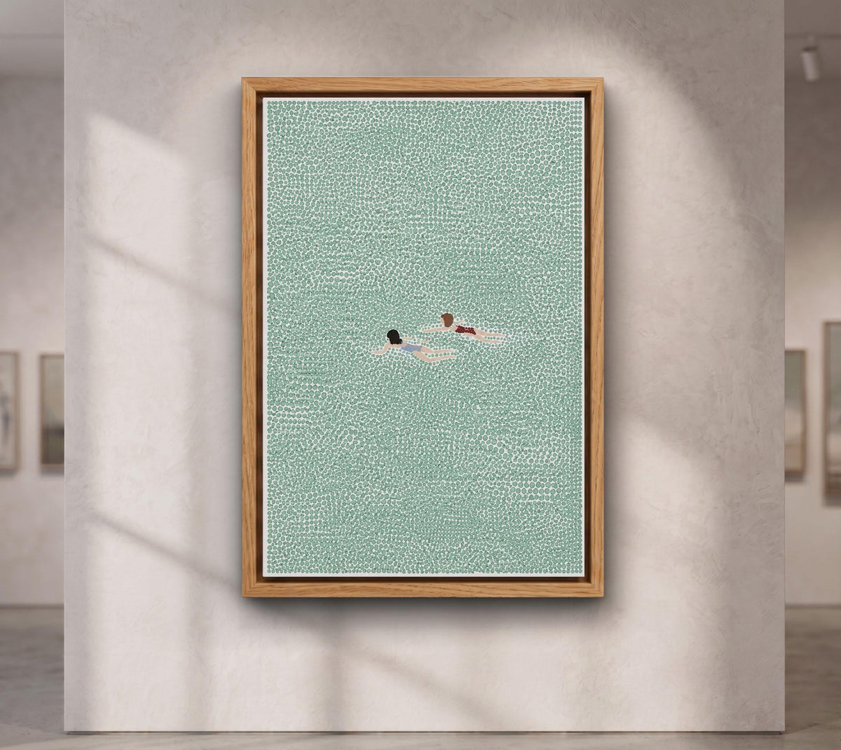 Swimmer Canvas Wall Art, Minimal Ocean Canvas