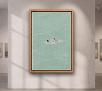Swimmer Canvas Wall Art, Minimal Ocean Canvas
