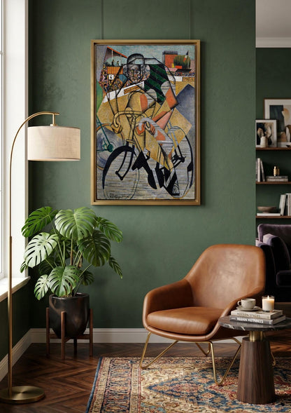 Jean Metzinger At the Cycle-Race Track Canvas, Cubist Cycling Wall Art
