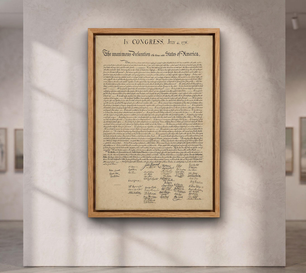 Declaration of Independence Canvas Print, United States Historical Document Wall Art