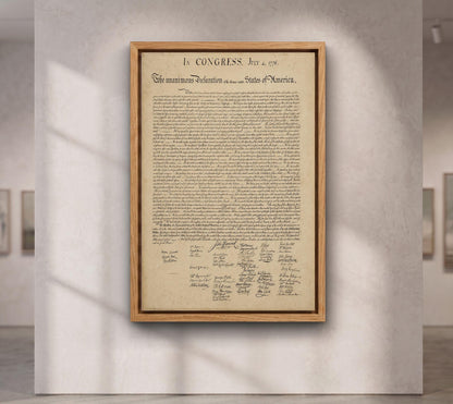 Declaration of Independence Canvas Print, United States Historical Document Wall Art