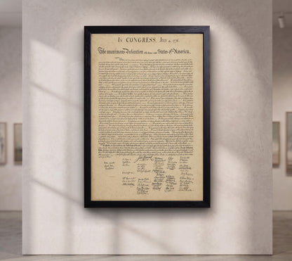 Declaration of Independence Canvas Print, United States Historical Document Wall Art