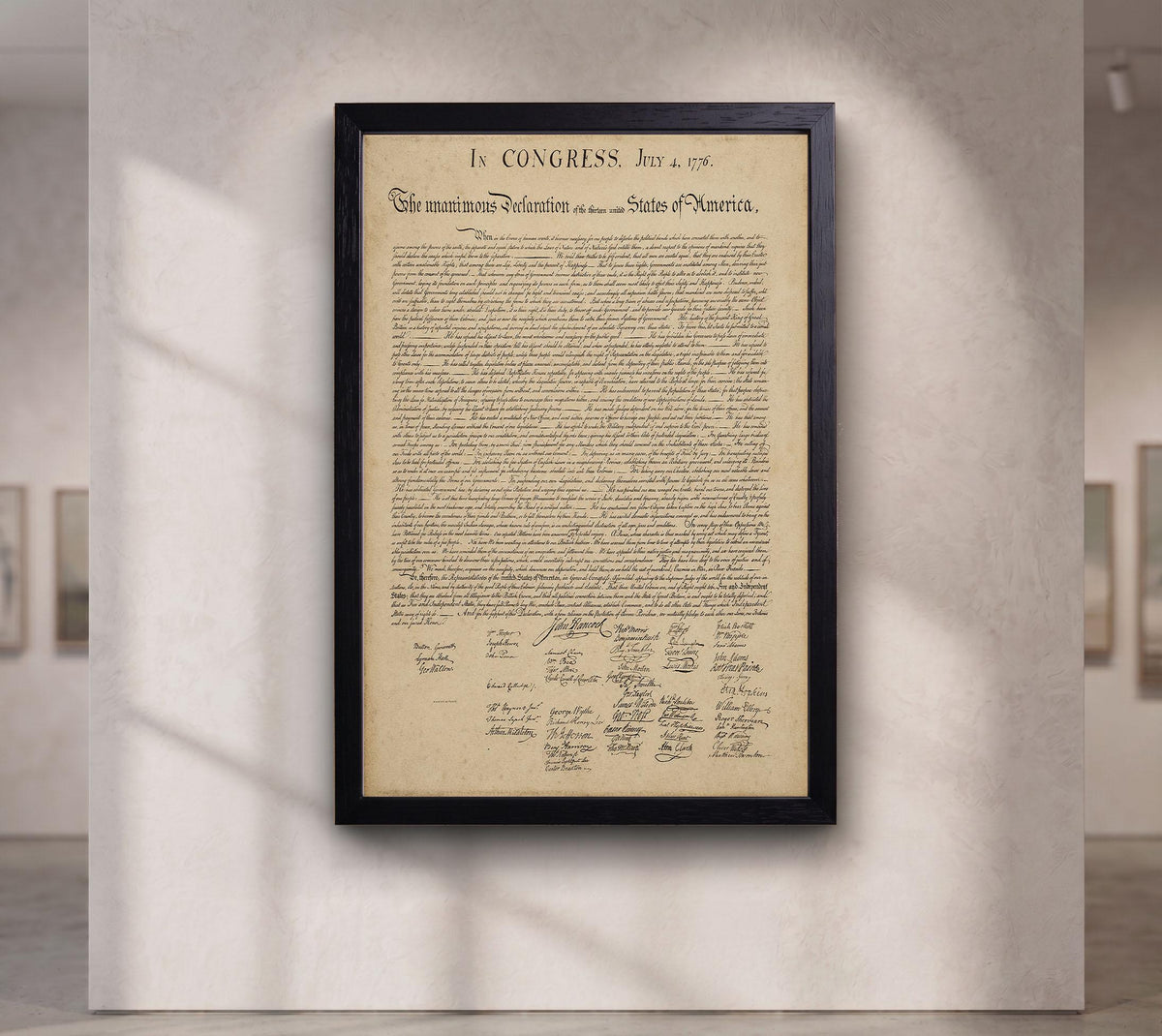 Declaration of Independence Canvas Print, United States Historical Document Wall Art