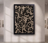 Vintage Black Floral Canvas Wall Art, Neutral Botanical Abstract Print