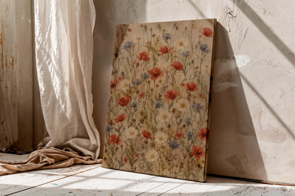 Vintage Wildflower Botanical Canvas