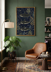 Orca Whale Folk Art Canvas