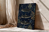 Orca Whale Folk Art Canvas